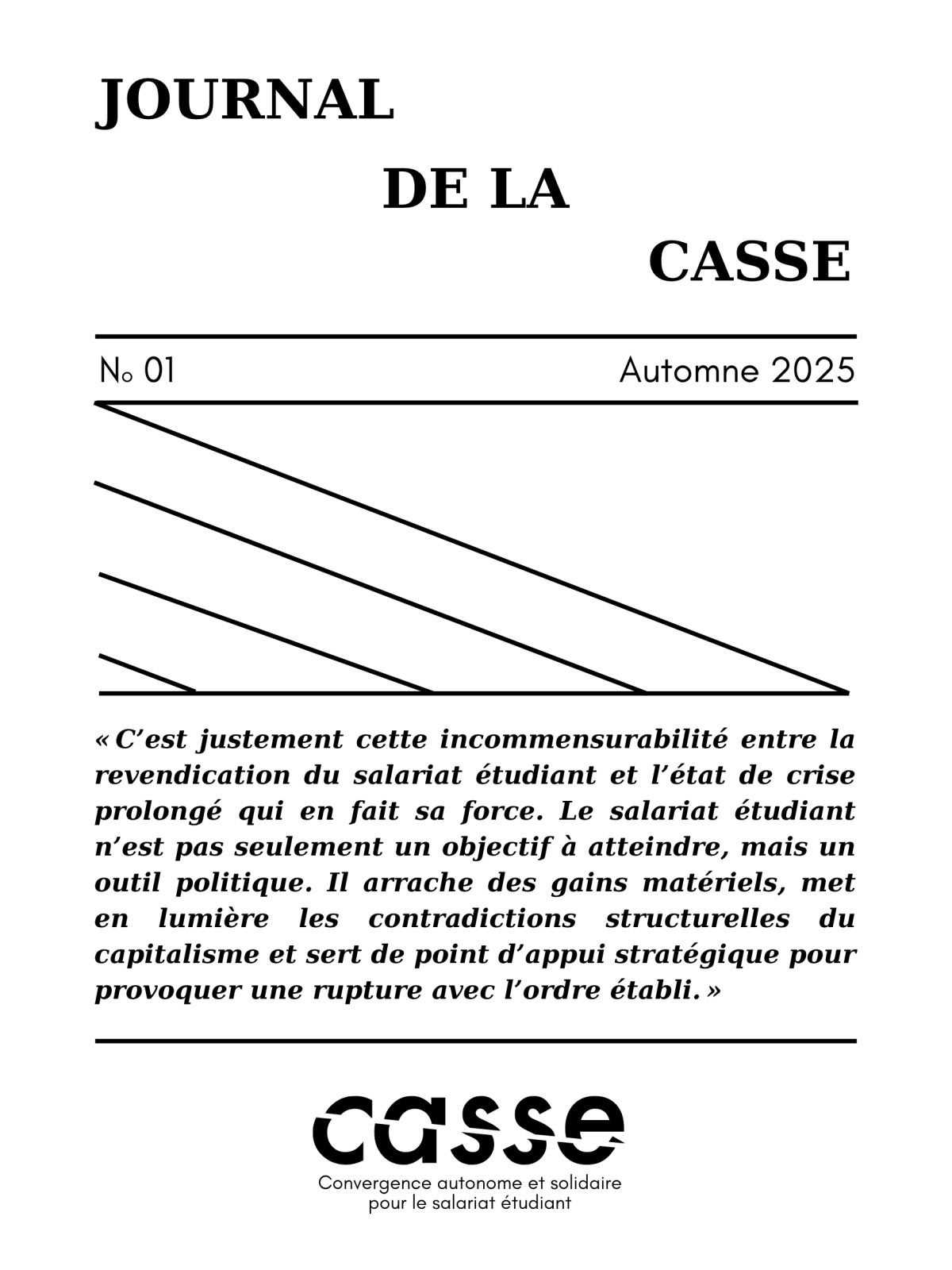 Journal de la CASSE Numéro 1 Automne&nbsp;2025